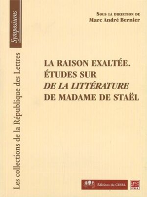 cover image of La raison exaltée